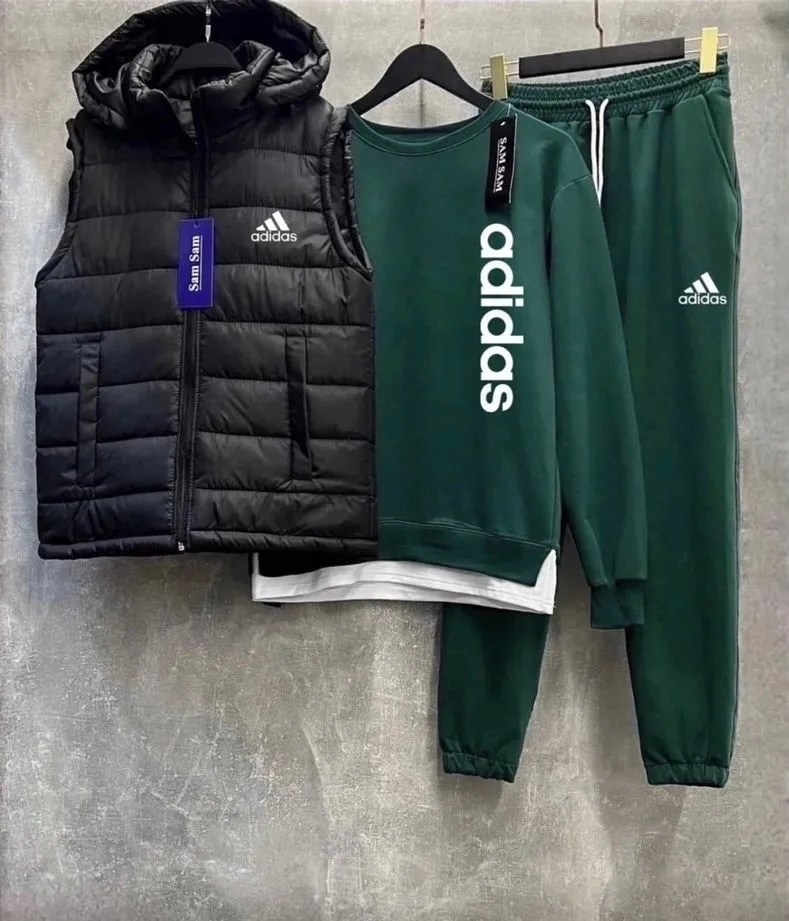 спортивный костюм тройка с жилеткой adidas,спортивный костюм тройка с жилеткой,спортивные костюм,мужской спортивный костюм,спортивный костюм тройка с жилеткой adidas kn shop цвет темно-зеленый