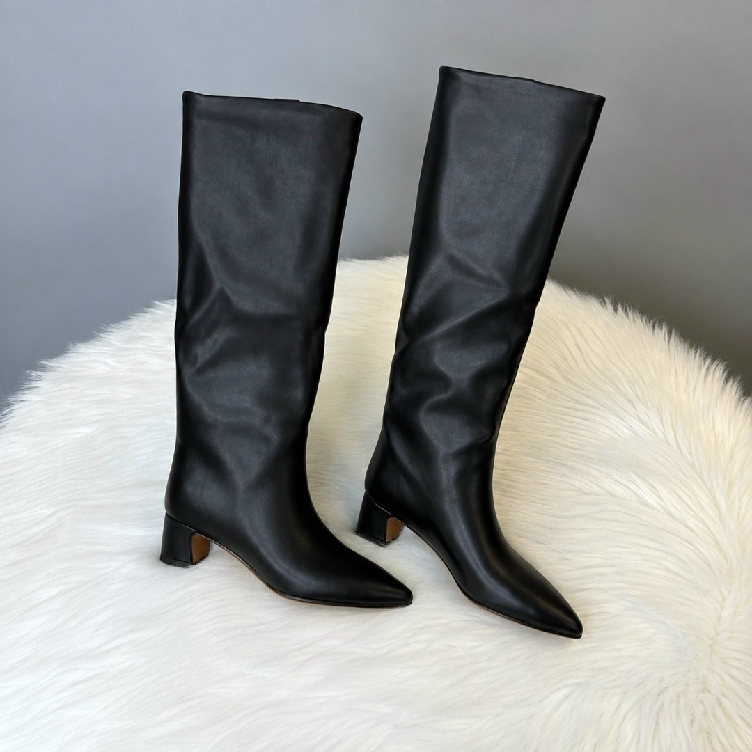 сапоги,высокие сапоги,женские сапоги,кожаные сапоги,topshop tara premium leather knee high heeled boots in black
