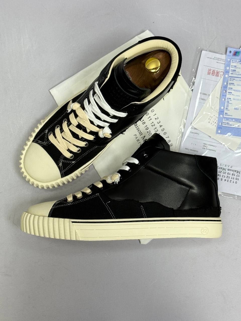 мужские кеды maison margiela черный,,кеды maison margiela evolution,черные кроссовки new evolution mid maison margiela,кеды maison margiela