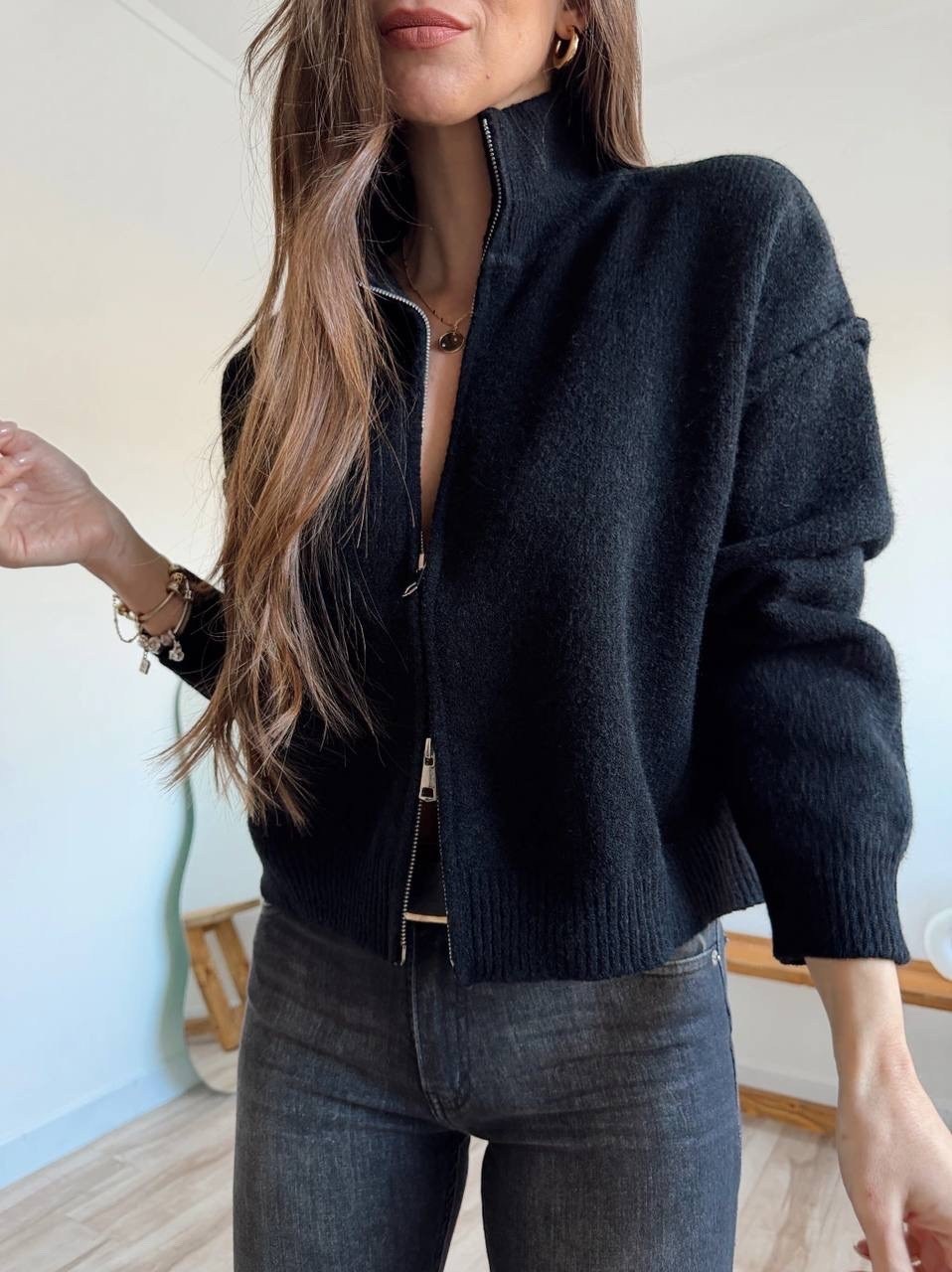 коричневый кардиган,трендовый джемпер на молнии dina style,женский вязаный кардиган,кофта на молнии теплая,кардиган кофта