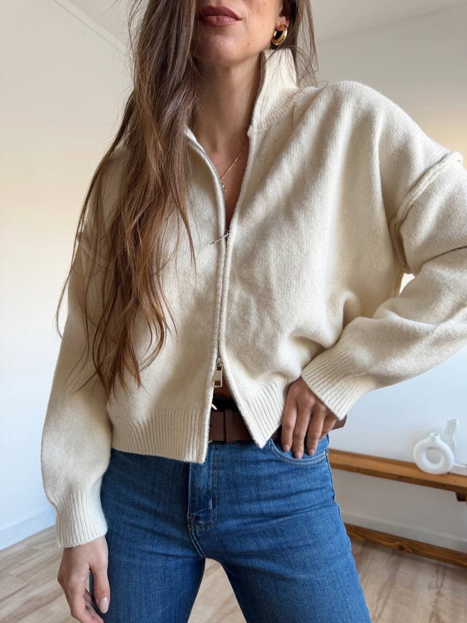 коричневый кардиган,трендовый джемпер на молнии dina style,женский вязаный кардиган,кофта на молнии теплая,кардиган кофта