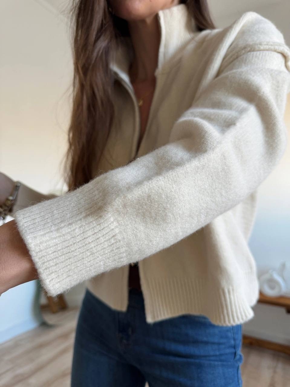 коричневый кардиган,трендовый джемпер на молнии dina style,женский вязаный кардиган,кофта на молнии теплая,кардиган кофта