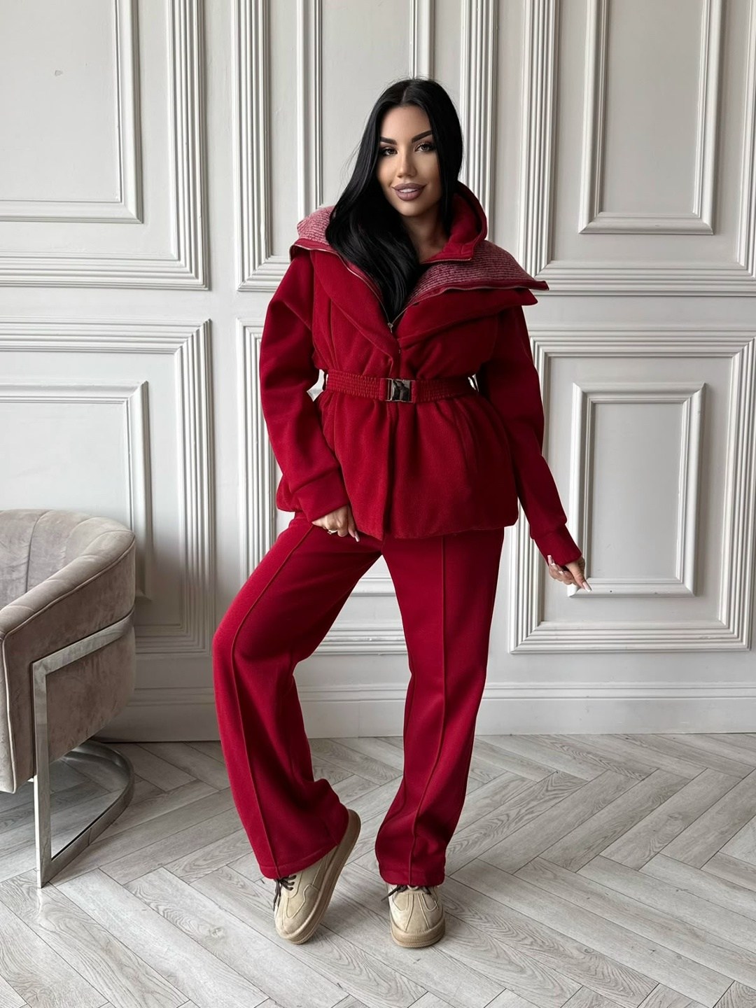 женский бордовый костюм тройка miu miu,женский костюм тройка,костюм женский на флисе,теплый костюм на флисе,костюм женский теплый