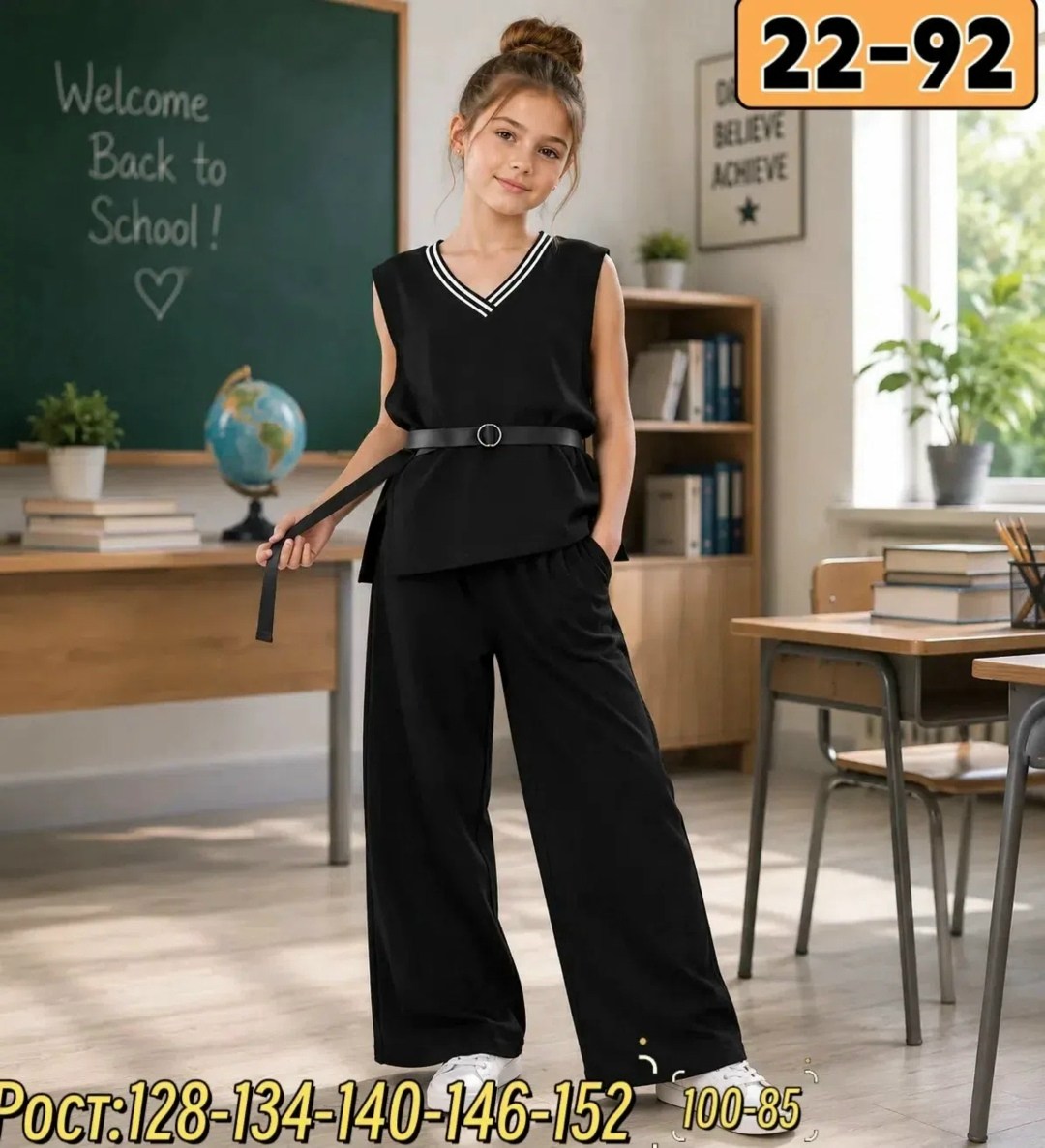 школьный костюм двойка с брюками палаццо и жилетом sheng yuan fashion,костюм брючный школьная форма для девочки payan,костюм брючный школьный body_style_school 247543122,школьный костюм двойка с брюка