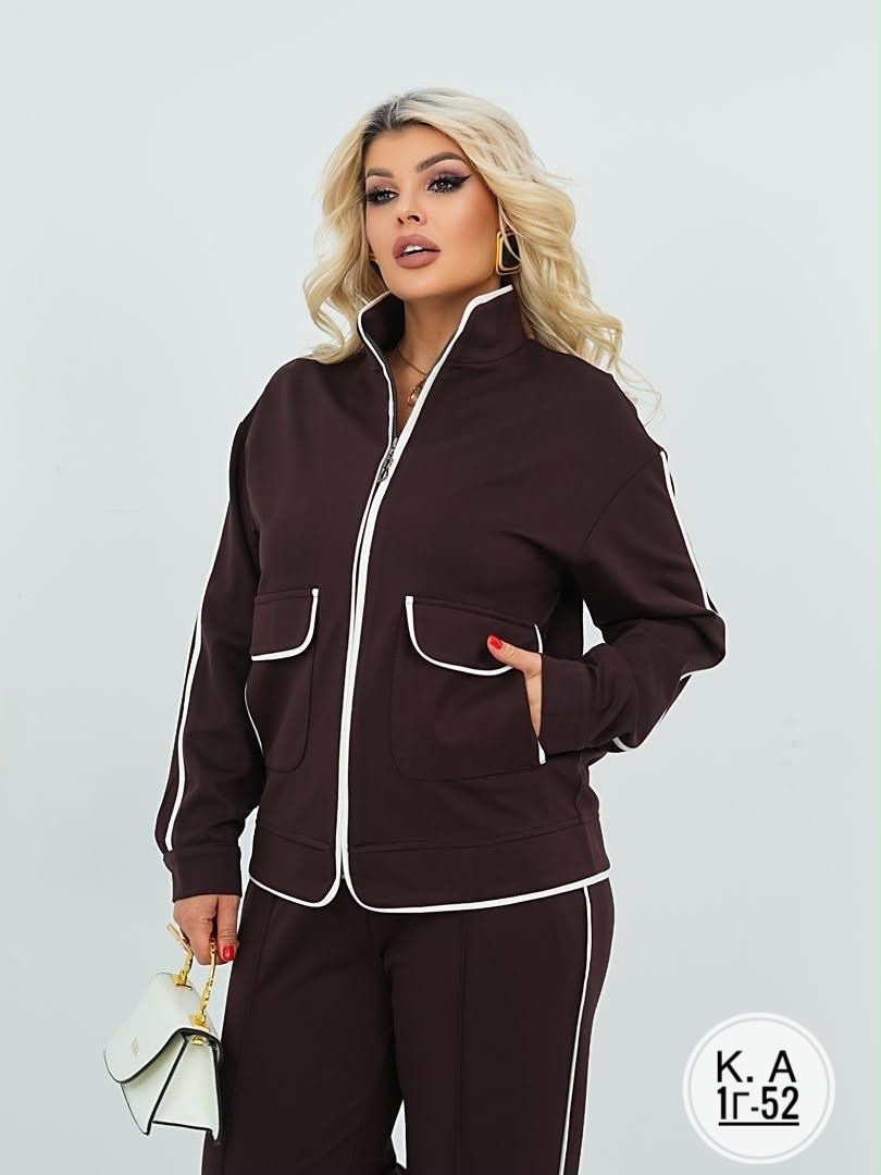спортивный костюм больших размеров с брюками паллацо janna collection,cпортивный костюм больших размеров,спортивный костюм больших размеров спорт шик lecalolady 215861209,женские костюмы,костюм двойка