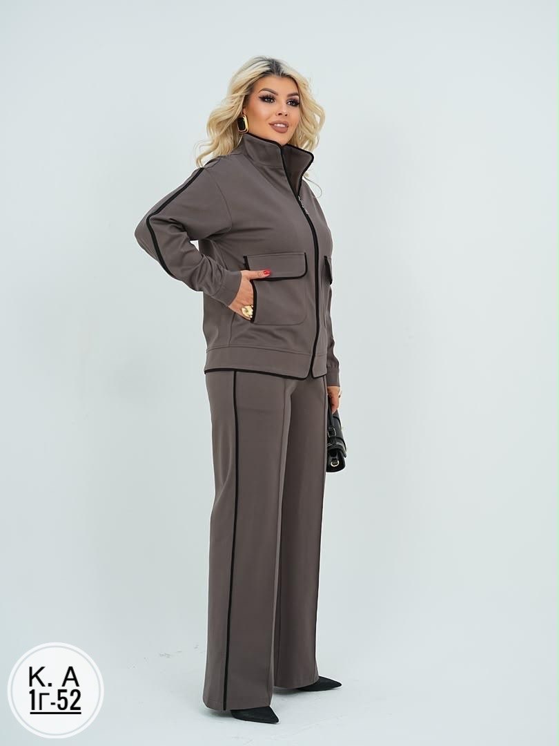 спортивный костюм больших размеров с брюками паллацо janna collection,cпортивный костюм больших размеров,спортивный костюм больших размеров спорт шик lecalolady 215861209,женские костюмы,костюм двойка