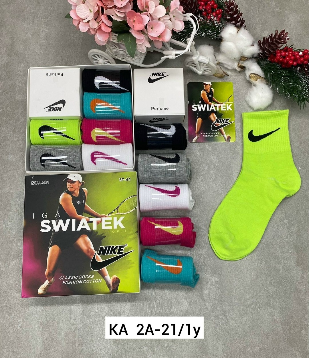 носки nike разноцветные подарочный набор с духами,носки комплект,носки спортивные женские,набор женские носки,носки спортивные 5 пар