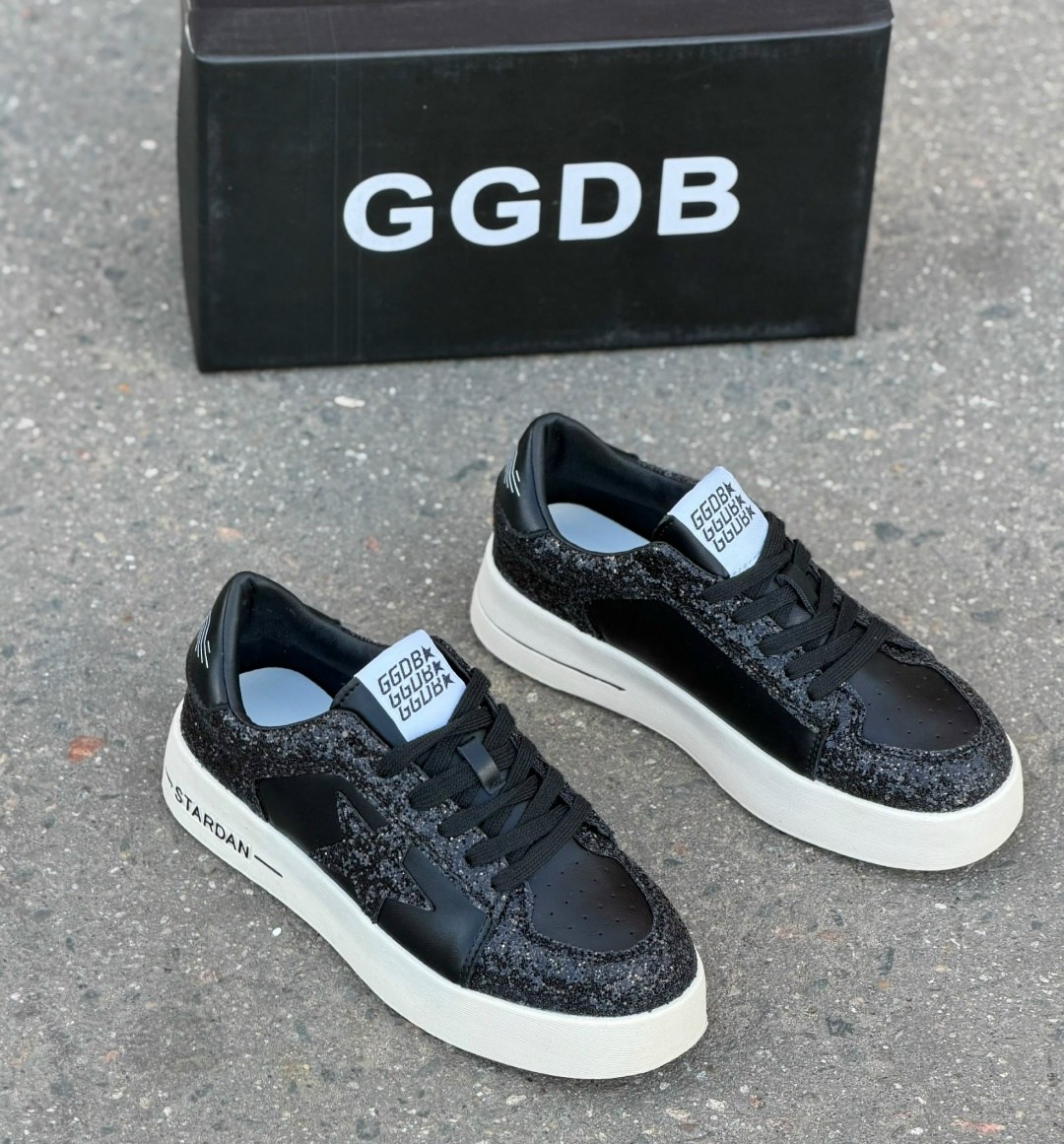 ,кеды super-star с блестками golden goose черный,кеды hi star с блестками golden goose черный,голден гус кеды, женская