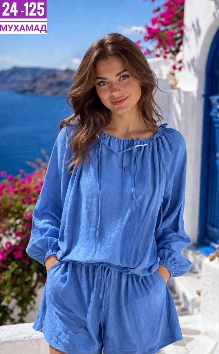 женские комбинезоны,женские костюмы,летние женские костюмы,льняной костюм с шортами,летняя одежда