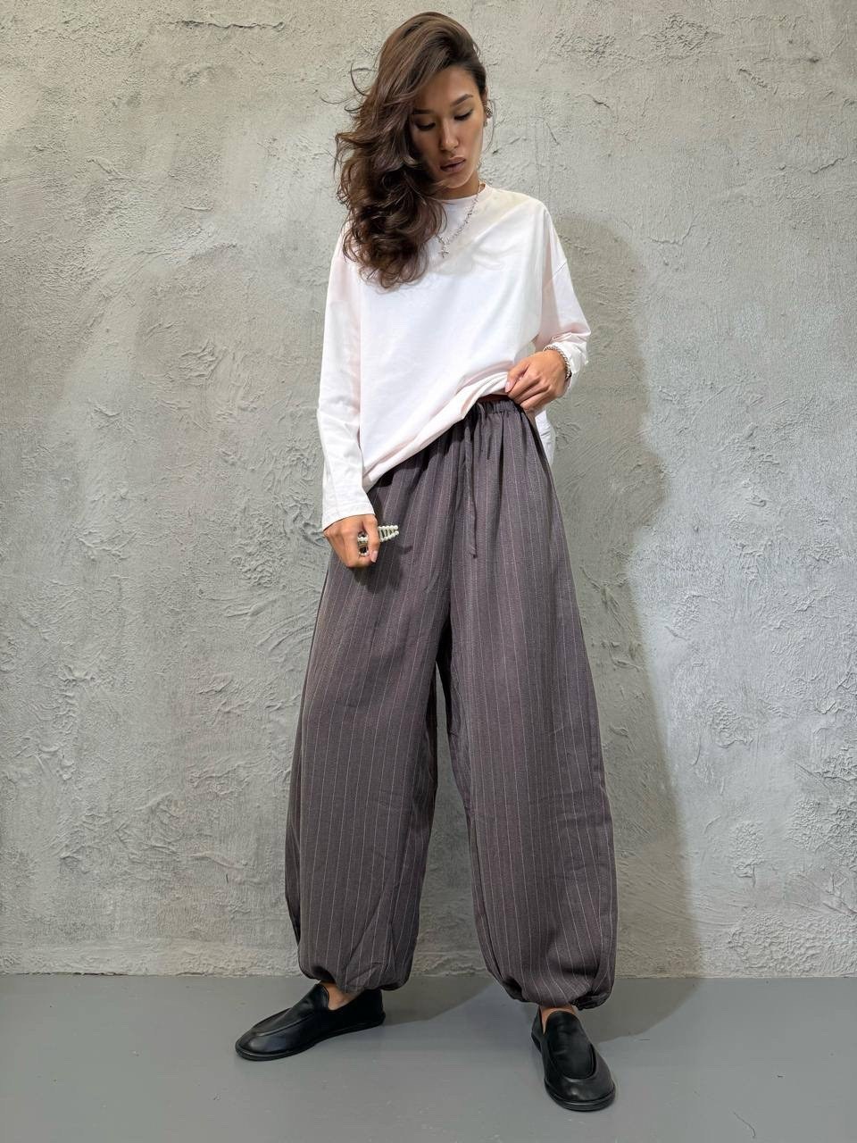 широкие брюки,модные брюки,широкие штаны,брюки палаццо,брюки вельветовые оверсайз на резинке style ragazza