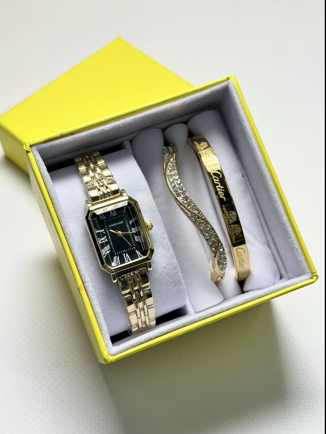 набор часы,женский набор cartier (часы + 2 браслета),женский набор часы с браслетом,часы женские,подарочный набор женские часы
