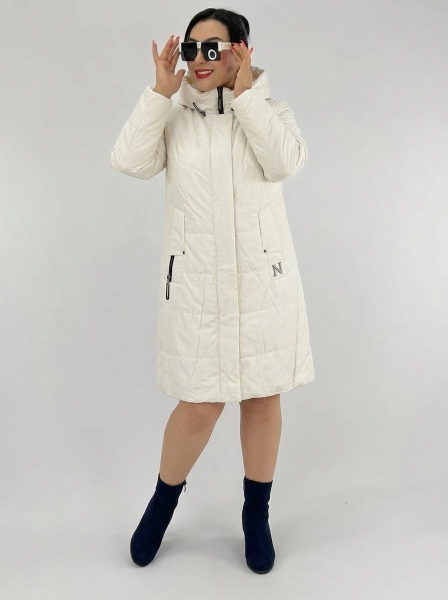 куртка еврозима с капюшоном с норковой отделкой bloom fashion,куртка демисезонная,женская демисезонная куртка,пальто демисезонная,женская куртка