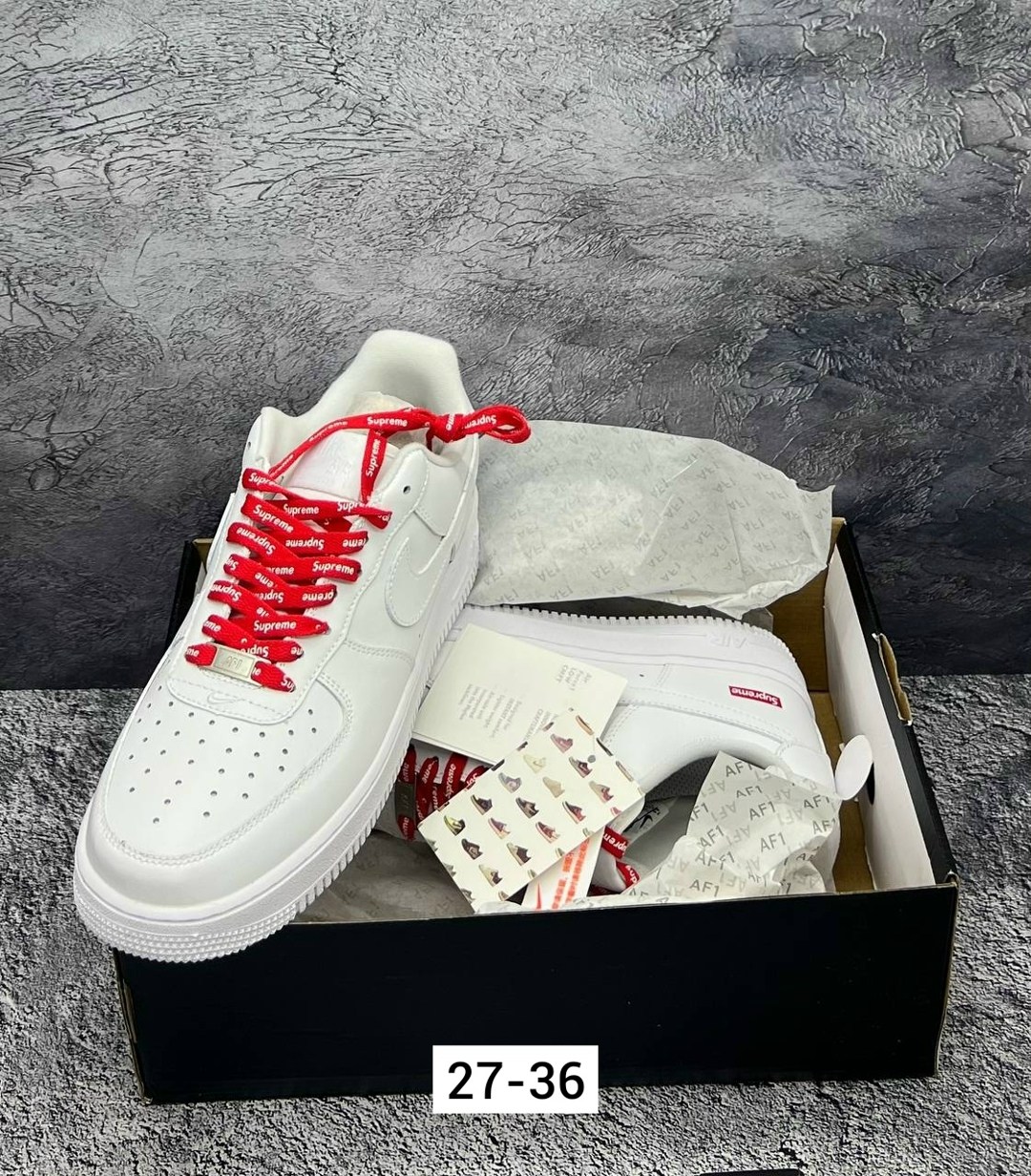 nike air force 1 low supreme white,nike air force 1 supreme,кроссовки,кроссовки nike air force 1 supreme,спортивная