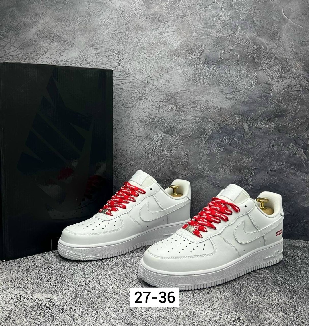 nike air force 1 low supreme white,nike air force 1 supreme,кроссовки,кроссовки nike air force 1 supreme,спортивная