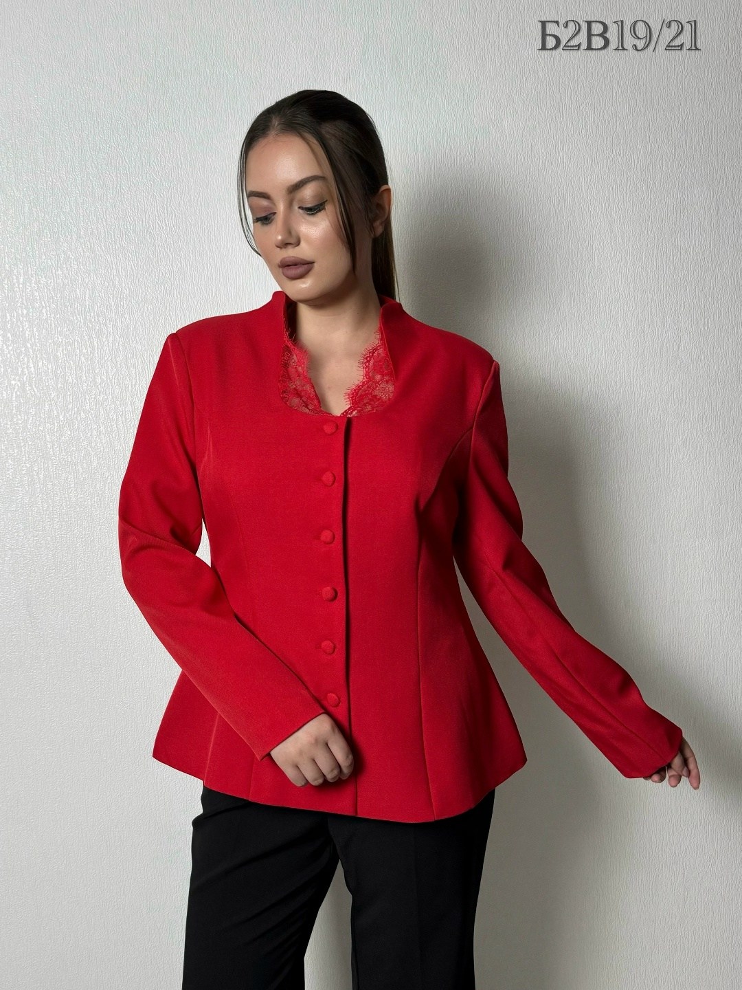 брючный костюм vilena 1002 красный,брючный костюм,жакет красный,жакет,брючный костюм bonna image 695 красный