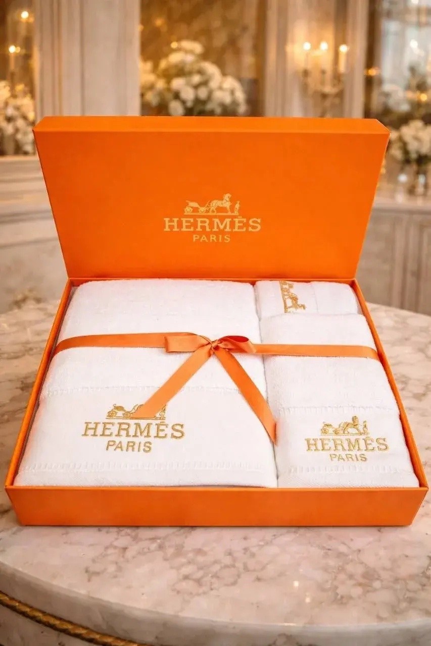 полотенца hermes,подарочное полотенце hermes paris,набор полотенец hermes в коробке,полотенце махровое "hermes" 3 шт серое,полотенце для ванной hermes
