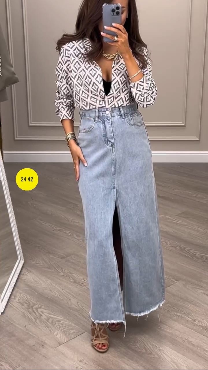 юбка джинсовая миди с разрезом katrin-trend,юбка джинсовая миди с разрезам,джинсовая юбка макси с разрезом спереди,джинсовая юбка,юбка джинсовая женская