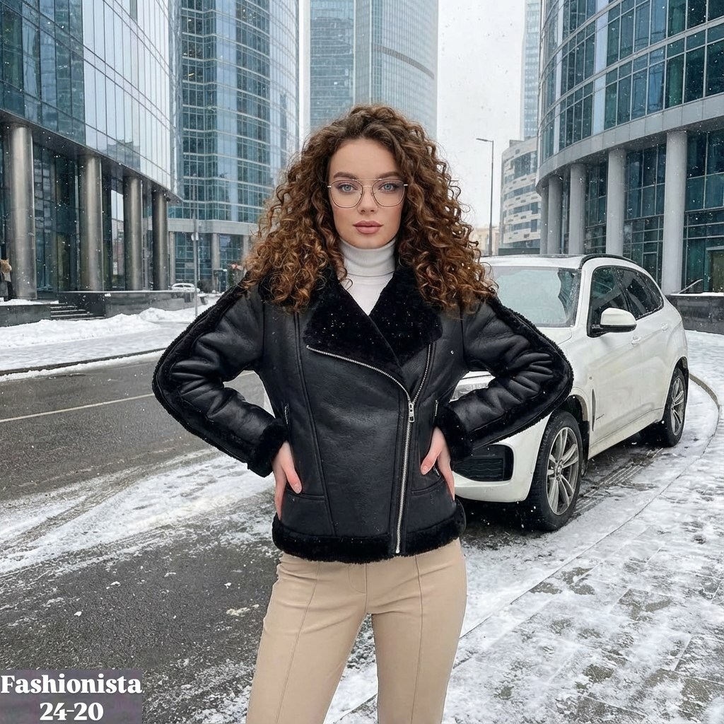 дубленка женская,укороченная дубленка авиатор,дубленка-авиатор,дубленка из искусственного меха,дубленка женская зимняя