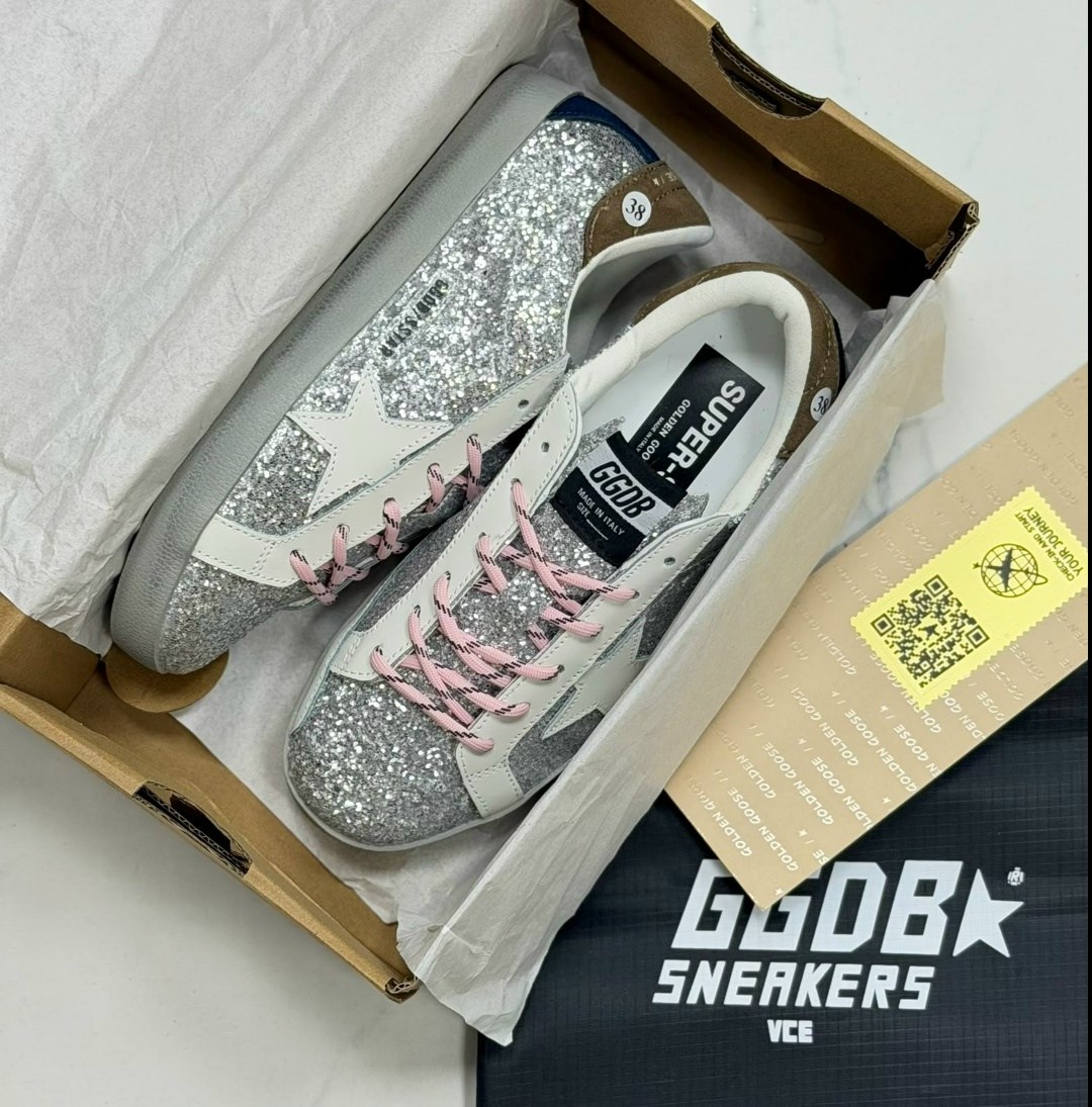 ,кеды golden goose женские,golden goose кеды super-star с блестками серебристый,hi star glitter sneakers in silver golden goose,кеды golden goose