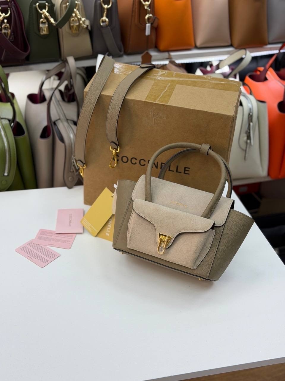сумка coccinelle,сумка женская coccinelle,сумка,сумка coccinelle b14 mini пудровая,coccinelle b14 графит