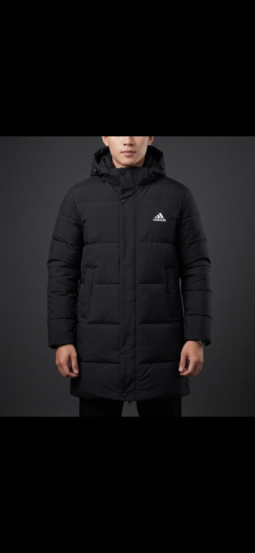 куртка зимняя adidas,пуховик adidas,куртка зимняя удлиненная adidas,куртка мужская зимняя adidas,удлиненная зимняя куртка adidas цвет черный