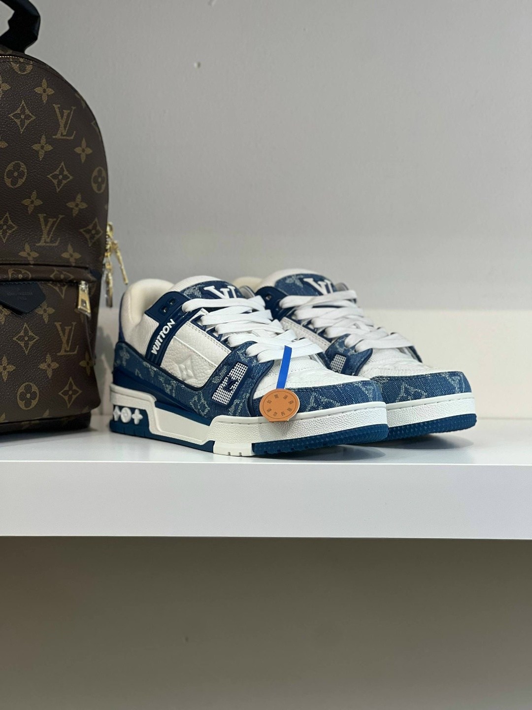 кроссовки louis vuitton trainer,кроссовки louis vuitton,louis vuitton trainer,кроссовки louis vuitton trainer: джинс. синий/белый,луи виттон кроссовки мужские оригинал