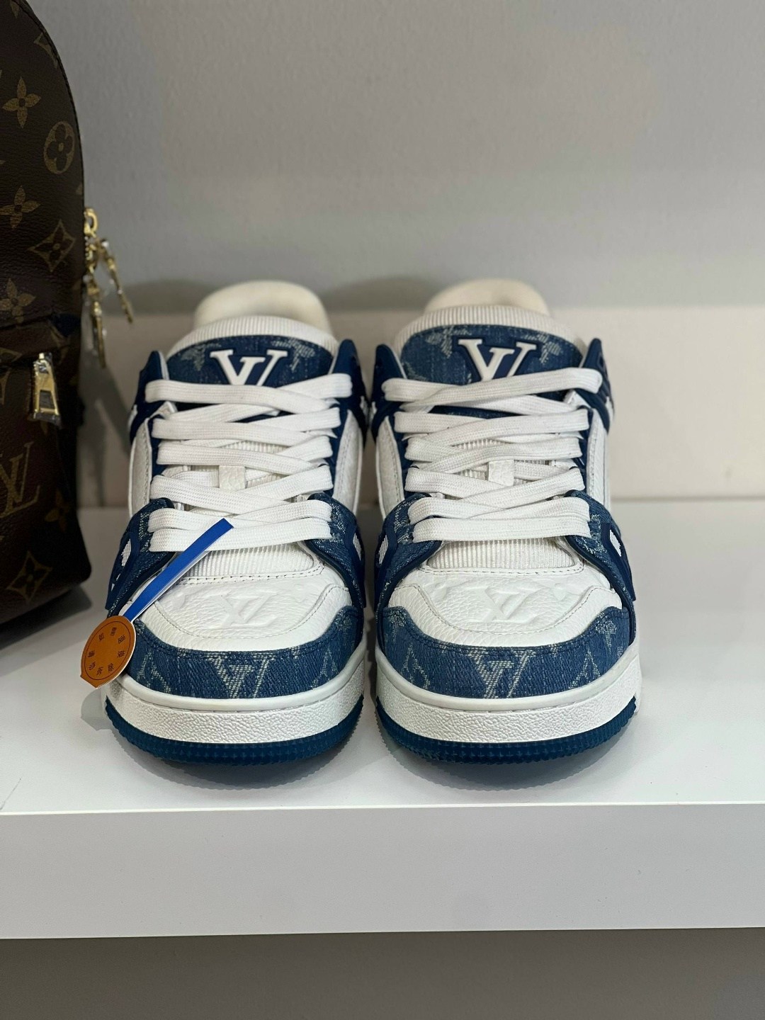 кроссовки louis vuitton trainer,кроссовки louis vuitton,louis vuitton trainer,кроссовки louis vuitton trainer: джинс. синий/белый,луи виттон кроссовки мужские оригинал
