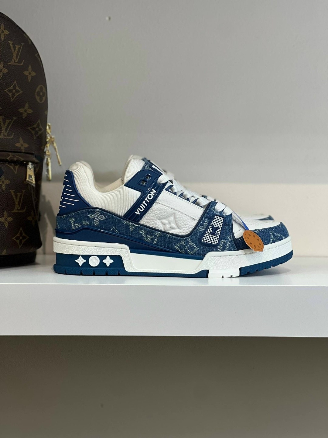 кроссовки louis vuitton trainer,кроссовки louis vuitton,louis vuitton trainer,кроссовки louis vuitton trainer: джинс. синий/белый,луи виттон кроссовки мужские оригинал