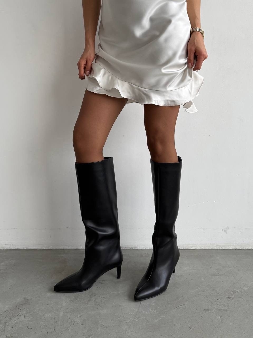 сапоги демисезонные на маленьком каблуке gh collection,сапоги демисезонные на маленьком каблуке gh collection цвет черный,сапоги женские,сапоги,сапоги трубы