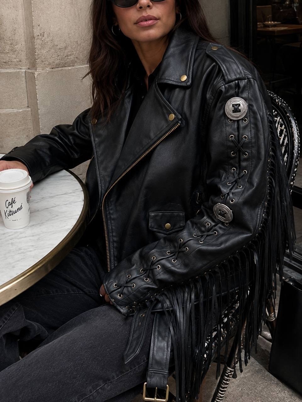 косуха с бахромой,кожаная куртка,куртка косуха,женская кожаная куртка,кожаная куртка бахрома