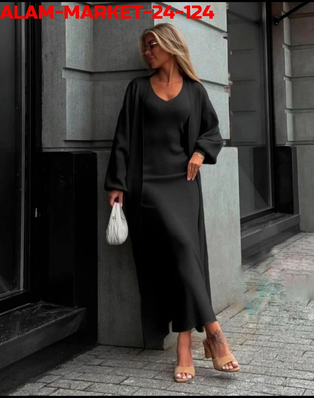 трикотажная двойка (платье + кардиган) в стиле ysl,платье женское+ кардиган,платье лапша с кардиганом,платье + кардиган,костюм платье кардиган