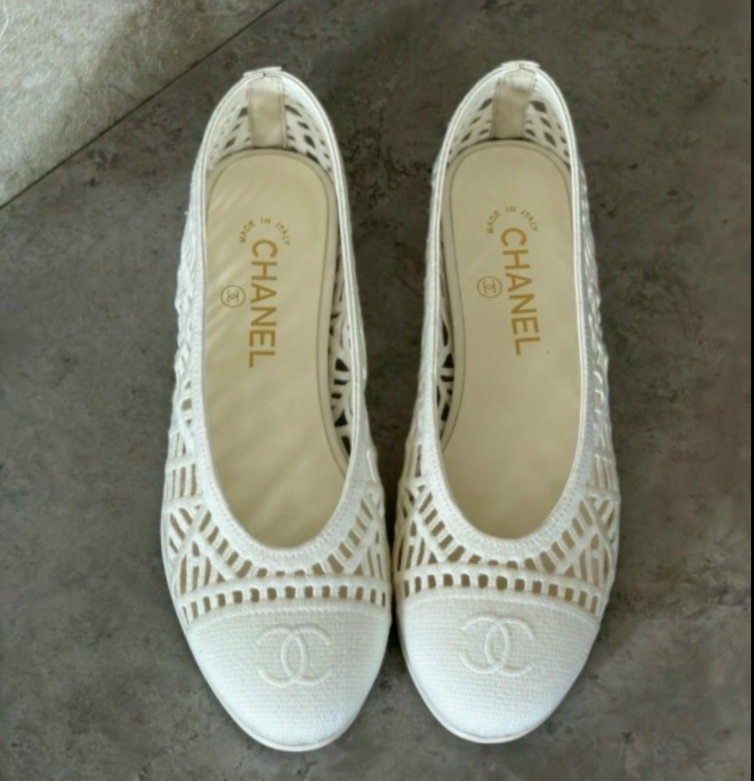 балетки chanel,,туфли chanel,женские балетки,белые балетки