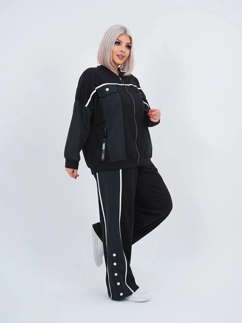 спортивный костюм больших размеров с брюками паллацо janna collection,cпортивный костюм больших размеров,костюм спортивный,костюм спортивный женский,спортивный костюм больших размеров с брюками паллац
