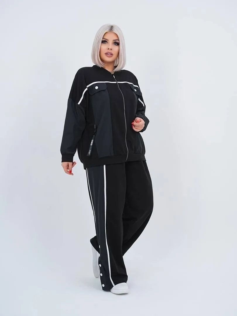 спортивный костюм больших размеров с брюками паллацо janna collection,cпортивный костюм больших размеров,костюм спортивный,костюм спортивный женский,спортивный костюм больших размеров с брюками паллац