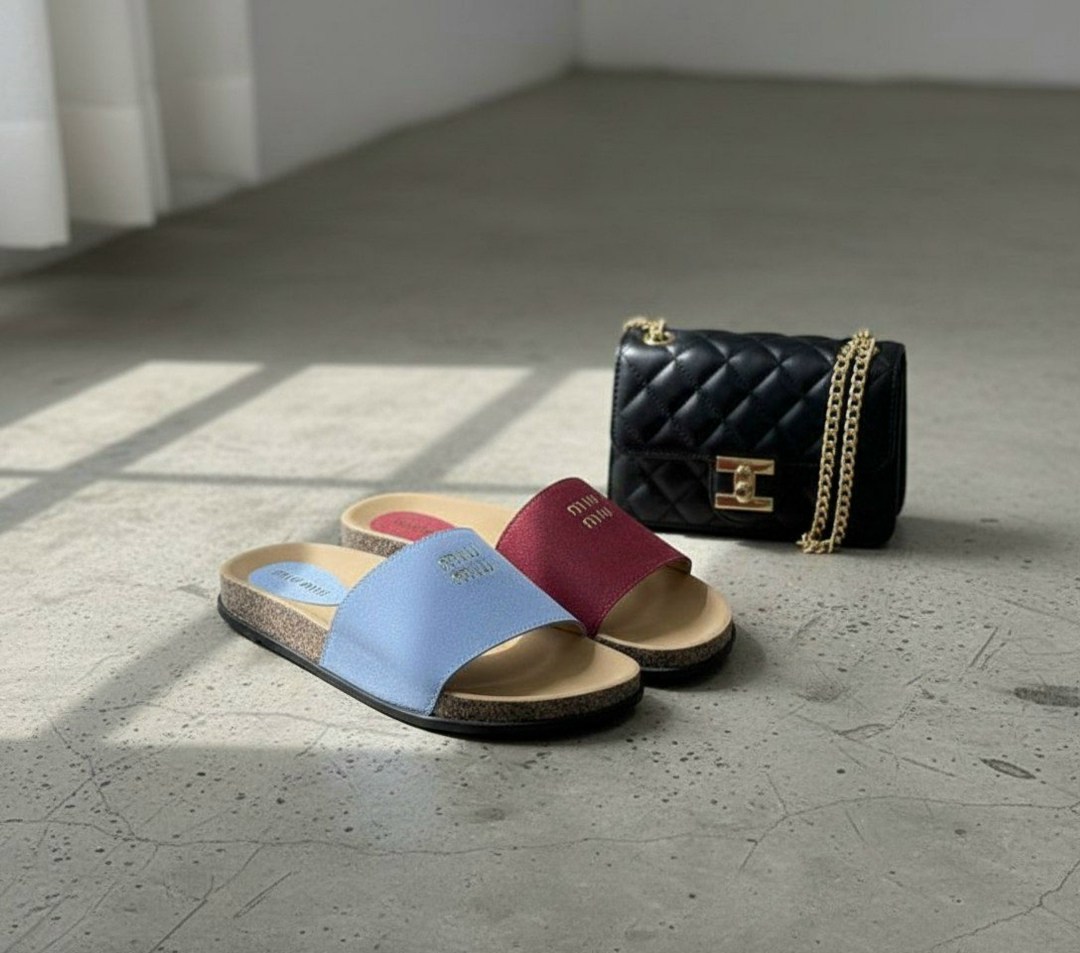 тапочки miu miu,шлёпанцы miu miu,кожаные шлепанцы miu miu,,шлепанцы женские