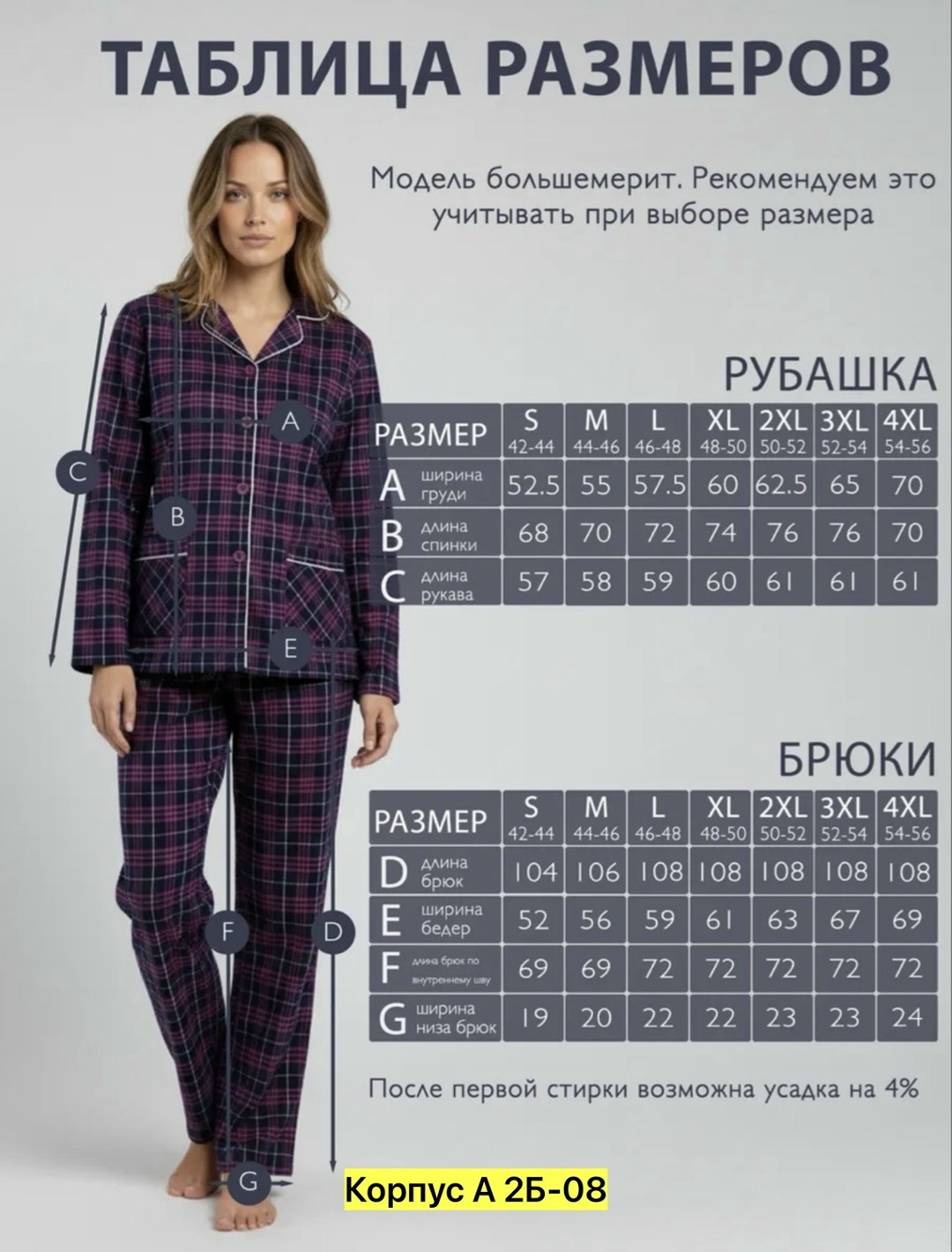 пижама женская (рубашка и брюки) kaftan размер 50-52 синий,пижама женская с брюками и рубашкой из фланели global,пижама женская (рубашка и брюки) kaftan р. 50-52, синий,пижама в клетку,пижама в клетку