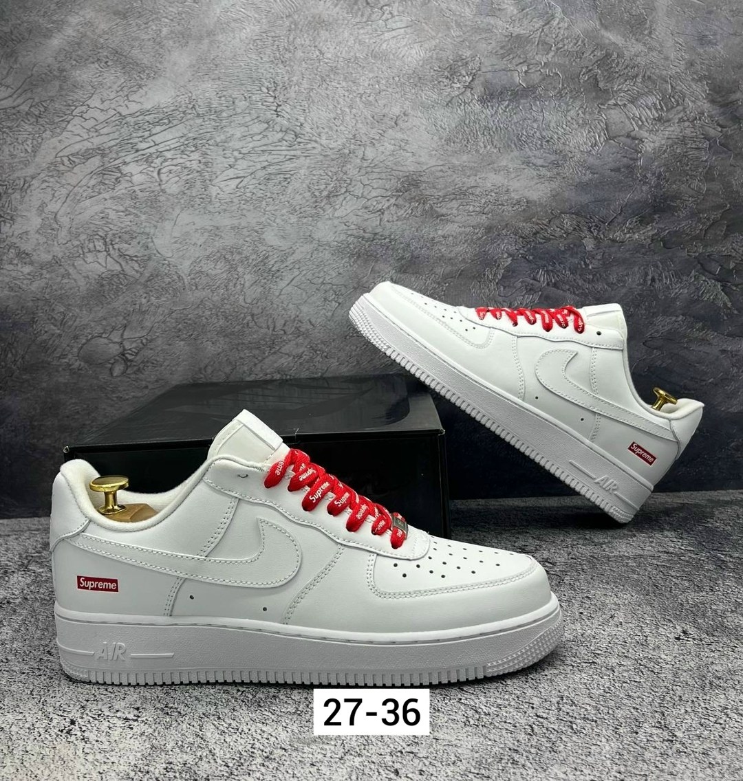 nike air force 1 low supreme white,nike air force 1 supreme,кроссовки,кроссовки nike air force 1 supreme,спортивная