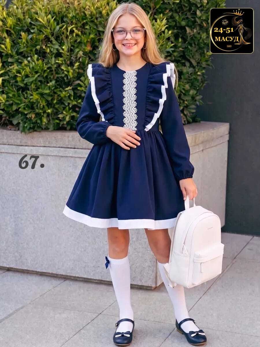 платье школьное нарядное laura with love,платье laura with love школьная коллекция,сарафан школьный нарядный laura with love,платье школьное нарядное laura with love цвет синий,сарафан laura with love