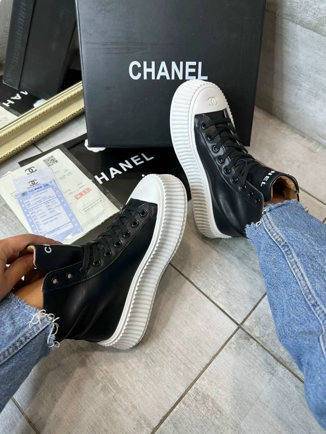 кеды chanel,ботинки челси баленсиага,,кеды высокие chanel 39,кеды женские высокие chanel черный