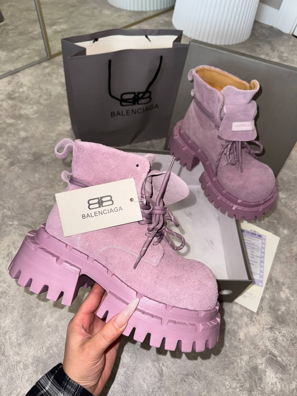 ботинки осенние баленсиага balenciaga цвет пурпурно-розовый,ботинки осенние balenciaga balenciaga розово-пурпурный,ботинки осенние balenciaga,ботинки balenciaga арт вх101 арт.5150216,ботинки тракторны