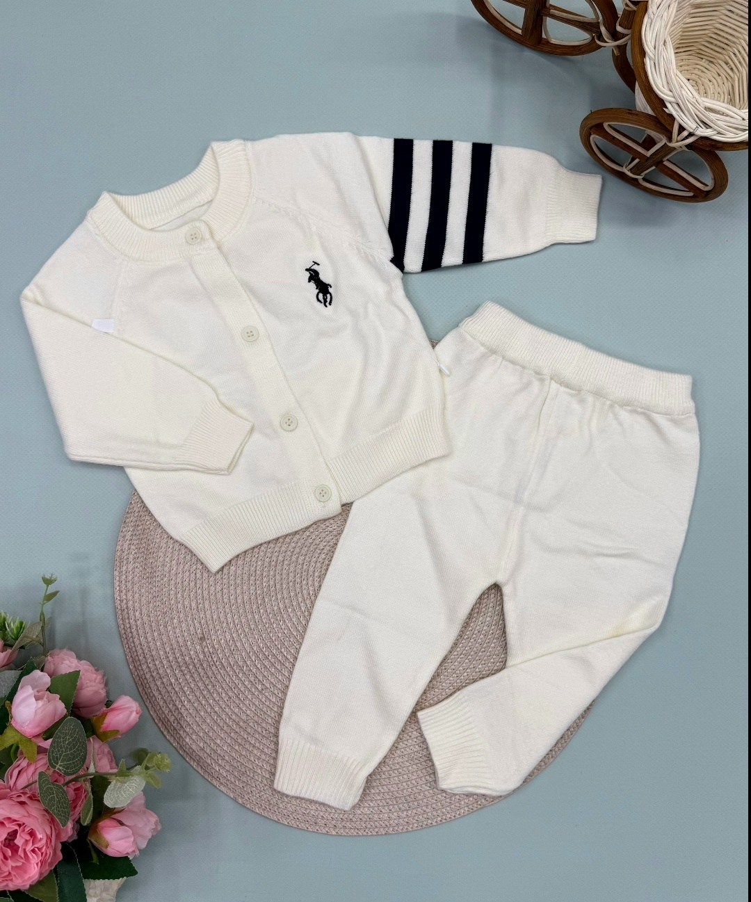 комплект вязаный,комплект одежды anilco baby,комплект одежды,костюм для малыша,комплект трикотажный