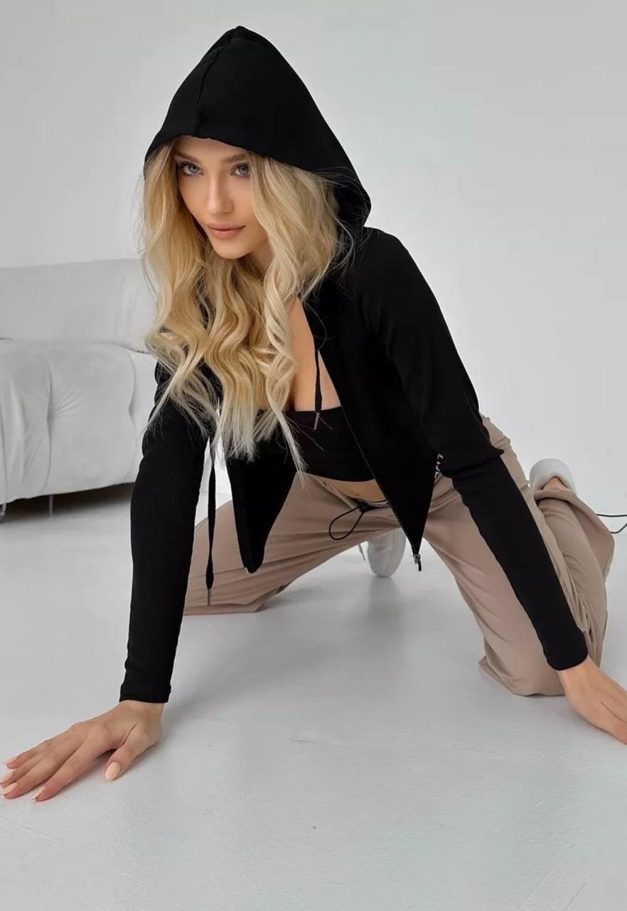 топ серый с рукавами длинными кроп на молнии farza,crop cami top with zipper front hooded jacket,женская кофта серая,кофта лапша,однотонная короткая толстовка на молнии