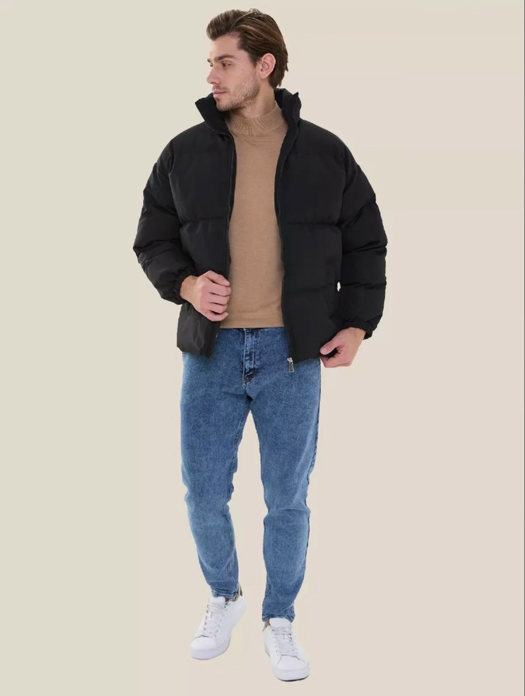 пуховик стандартного кроя jack&jones черный,куртка демисезонная,куртка мужскaя демисезонная,зимняя куртка,куртка и пуховик