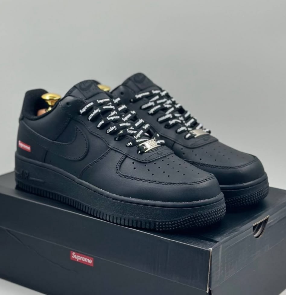 nike air force 1 low & supreme black,nike air force 1 supreme,nike air force 1 low black,найк аир форс 1 черные суприм,nike air force 1 low