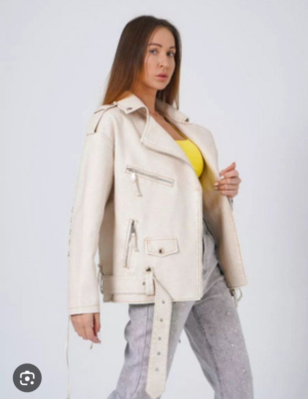 куртка косуха кожаная женская,куртка косуха,косуха белая куртка кожаная oversize винтажная monyken,косуха женская,кожаная женская куртка-косуха в молочном цвете
