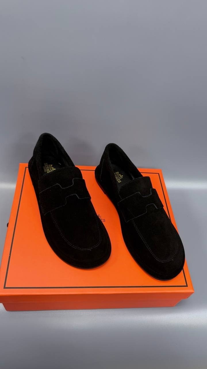 hermes лоферы,замшевые лоферы hermes,туфли hermes,,женские лоферы hermes paris a113173 замшевые чёрные