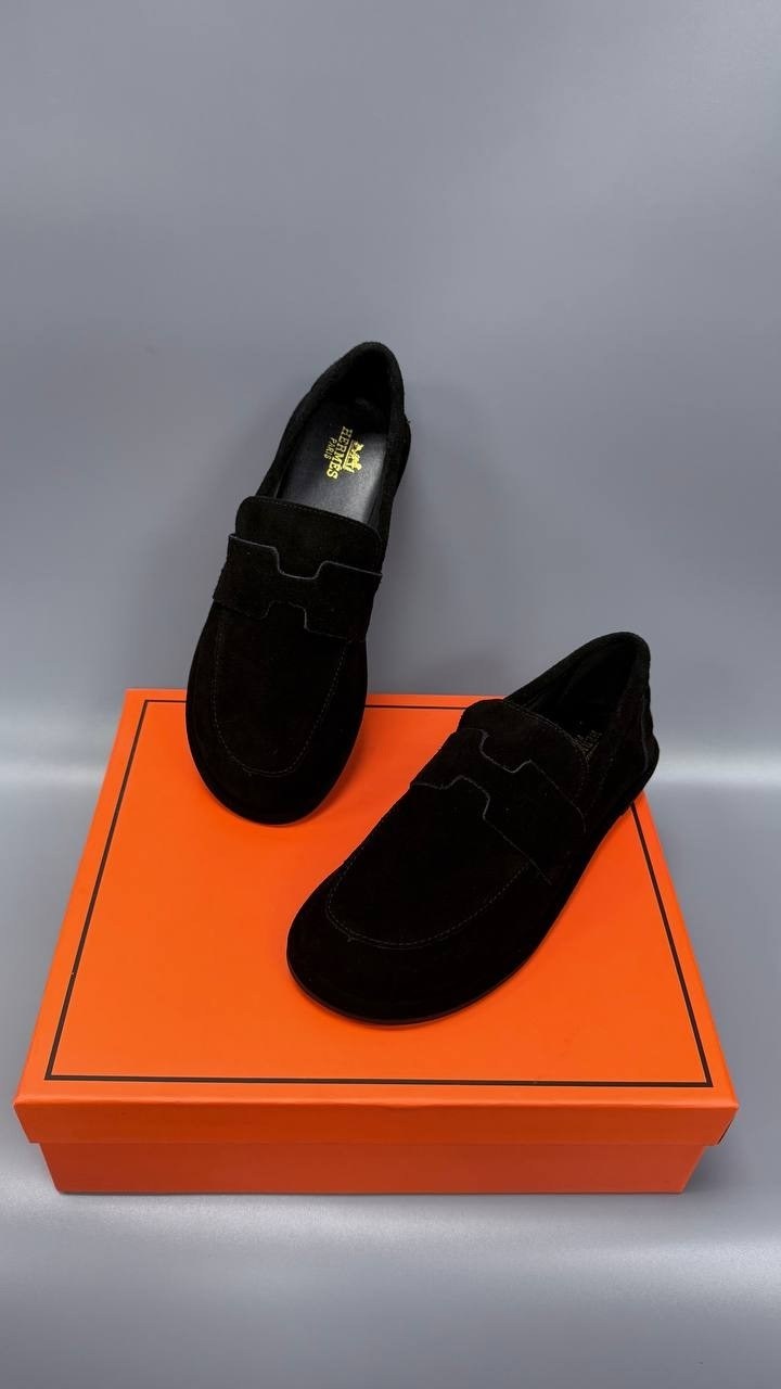 hermes лоферы,замшевые лоферы hermes,туфли hermes,,женские лоферы hermes paris a113173 замшевые чёрные