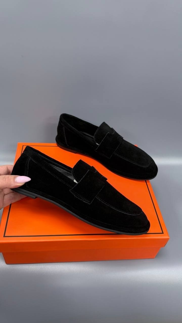hermes лоферы,замшевые лоферы hermes,туфли hermes,,женские лоферы hermes paris a113173 замшевые чёрные