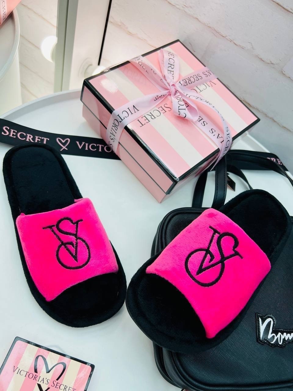 тапочки виктория сикрет,женские домашние тапочки,,тапочки victoria secret,тапочки домашние