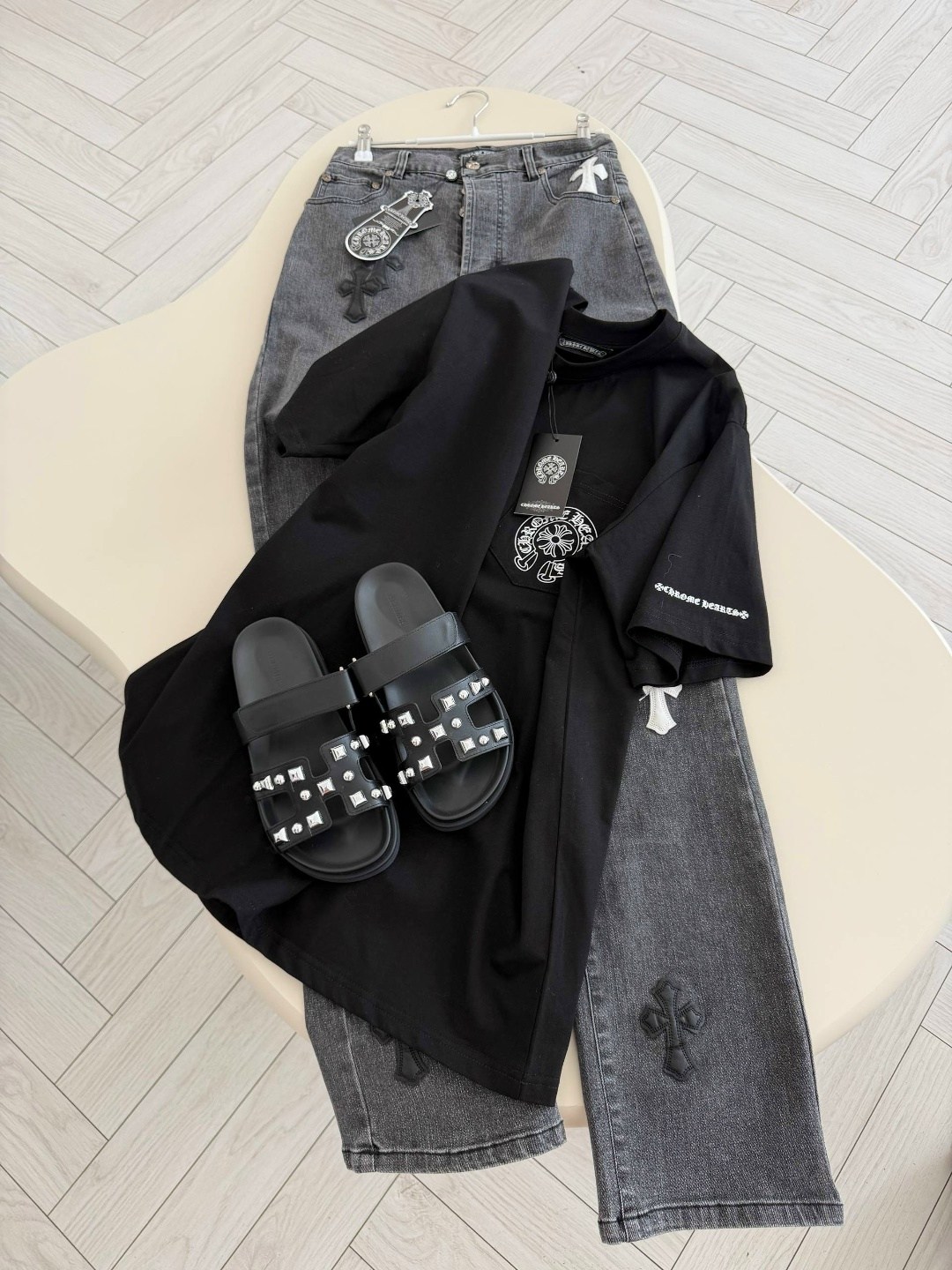 одежда в корейском стиле,джинсы с крестами мужские,джинсы chrome hearts,футболки женская
